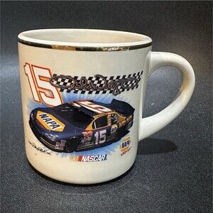 NAPA Racing Michael Waltrip #15 NASCAR Ceramic Mug Gold Trim Vintage